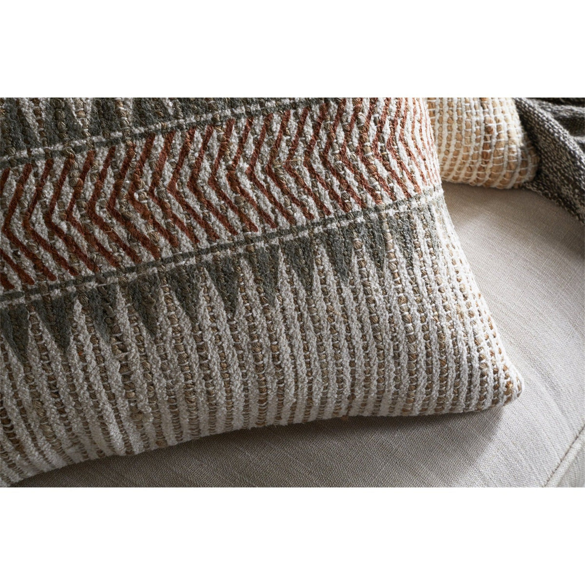Zairya 60 x 40cm Jute Cushion Cover - Natural & Rust