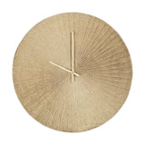 Zuwena Small Etched Wall Clock - Antique Brass