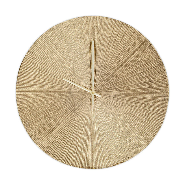 Zuwena Small Etched Wall Clock - Antique Brass
