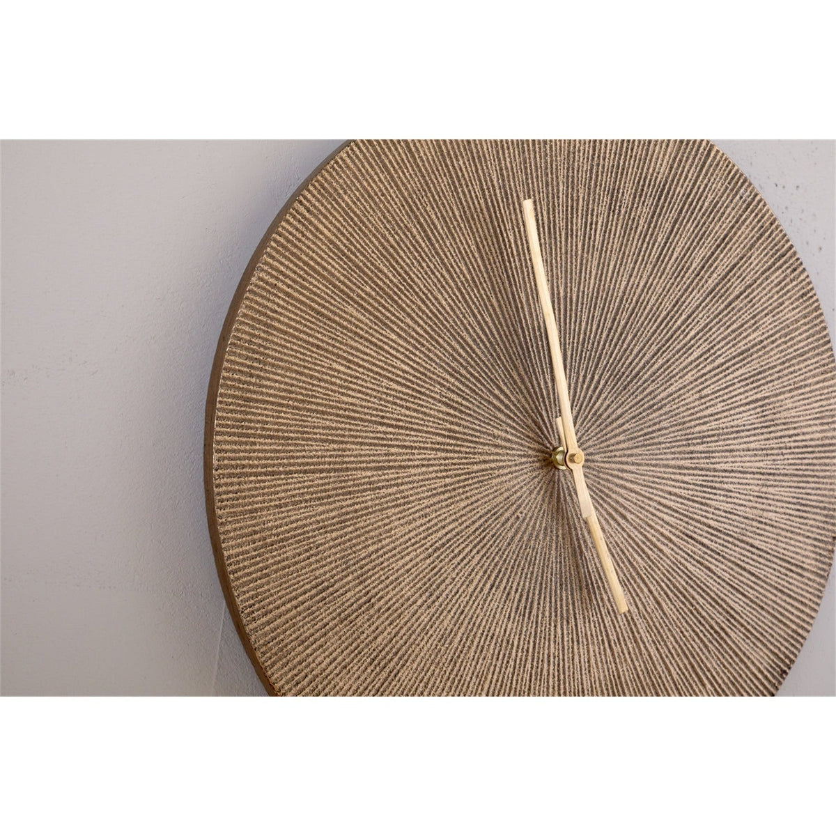 Zuwena Small Etched Wall Clock - Antique Brass