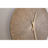Zuwena Small Etched Wall Clock - Antique Brass