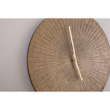 Zuwena Large Etched Wall Clock - Antique Brass