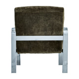 Zephy Accent Chair – Khaki Green with Chrome