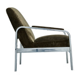 Zephy Accent Chair – Khaki Green with Chrome