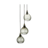 Ziva 3 Light Glass Cluster Pendant Light - Green Smoke