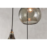 Ziva 3 Light Glass Cluster Pendant Light - Green Smoke