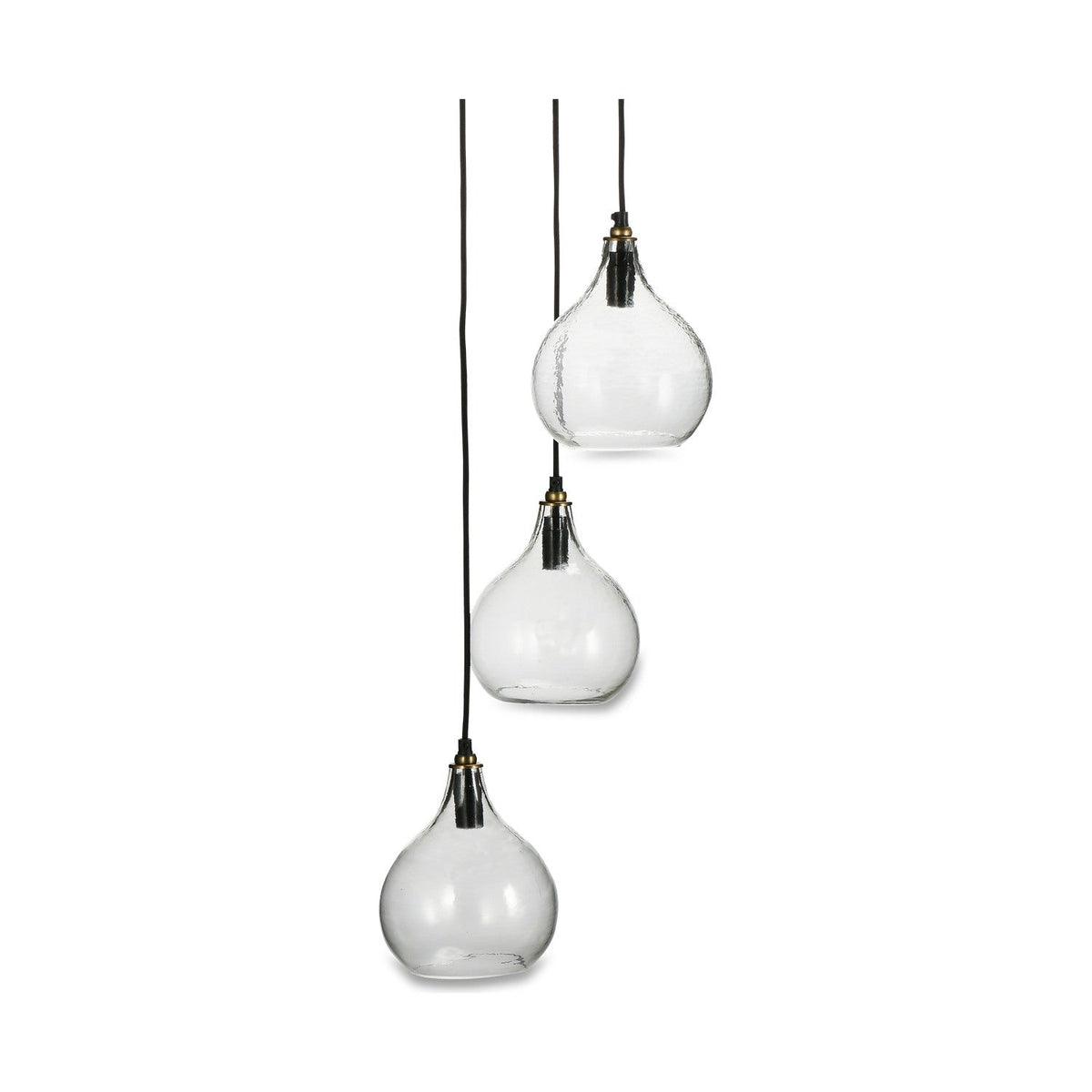 Ziva 3 Light Recycled Glass Cluster Pendant Light - Clear