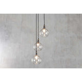 Ziva 3 Light Recycled Glass Cluster Pendant Light - Clear