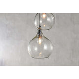 Ziva 3 Light Recycled Glass Cluster Pendant Light - Clear