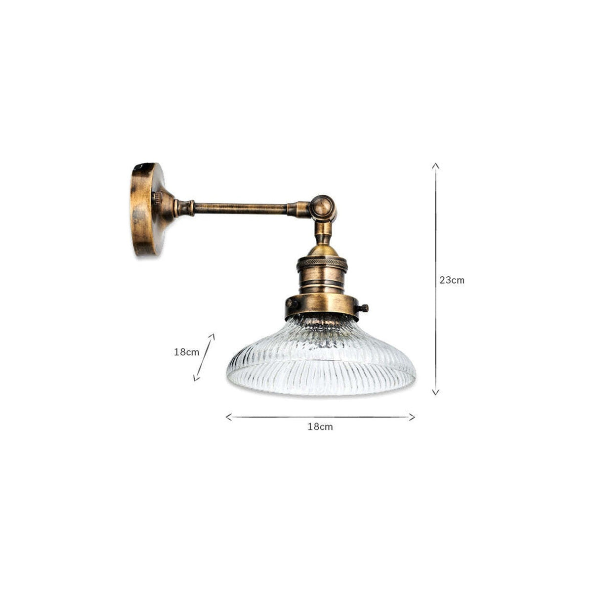 Zowie Small Recycled Glass Wall Light - Antique Brass