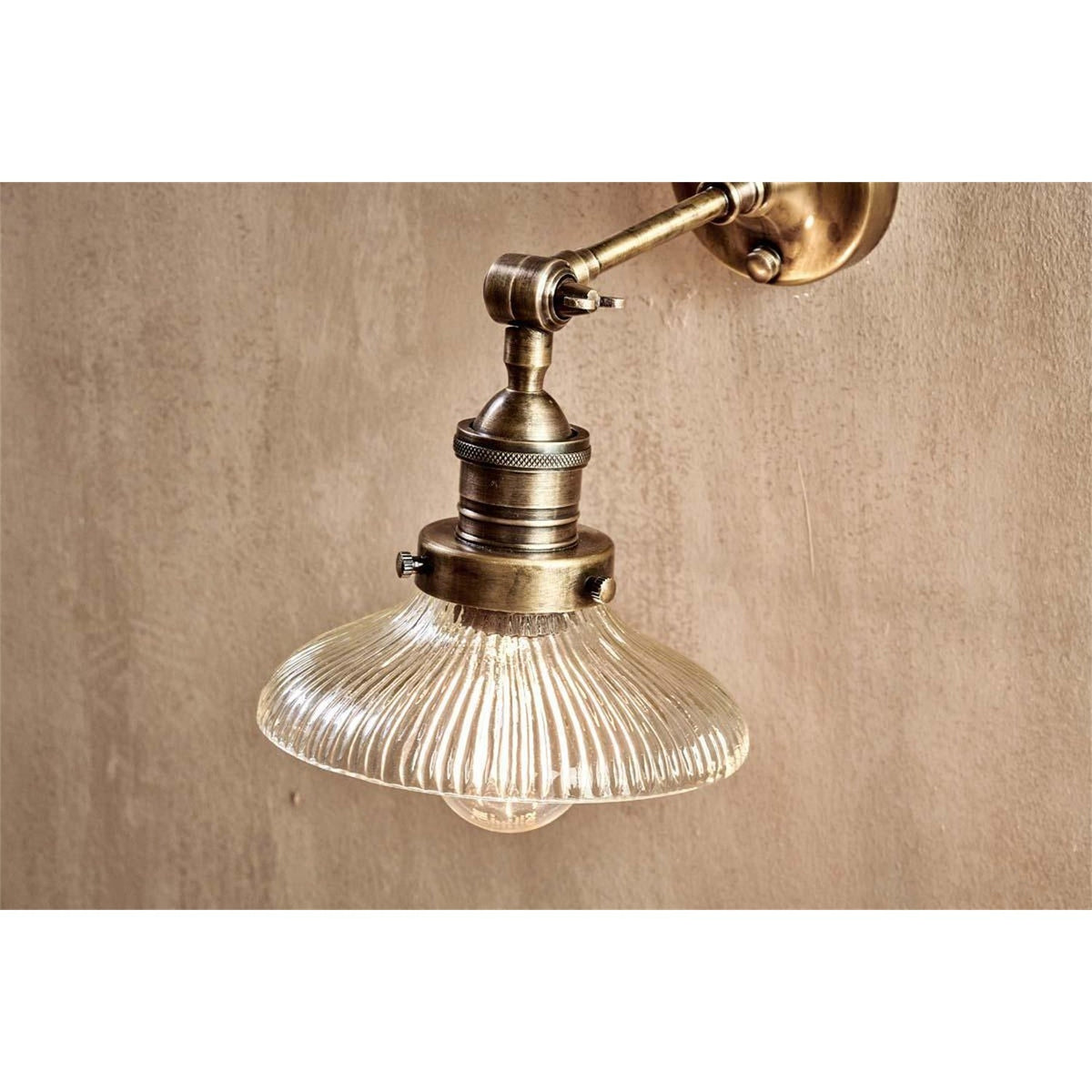 Zowie Small Recycled Glass Wall Light - Antique Brass