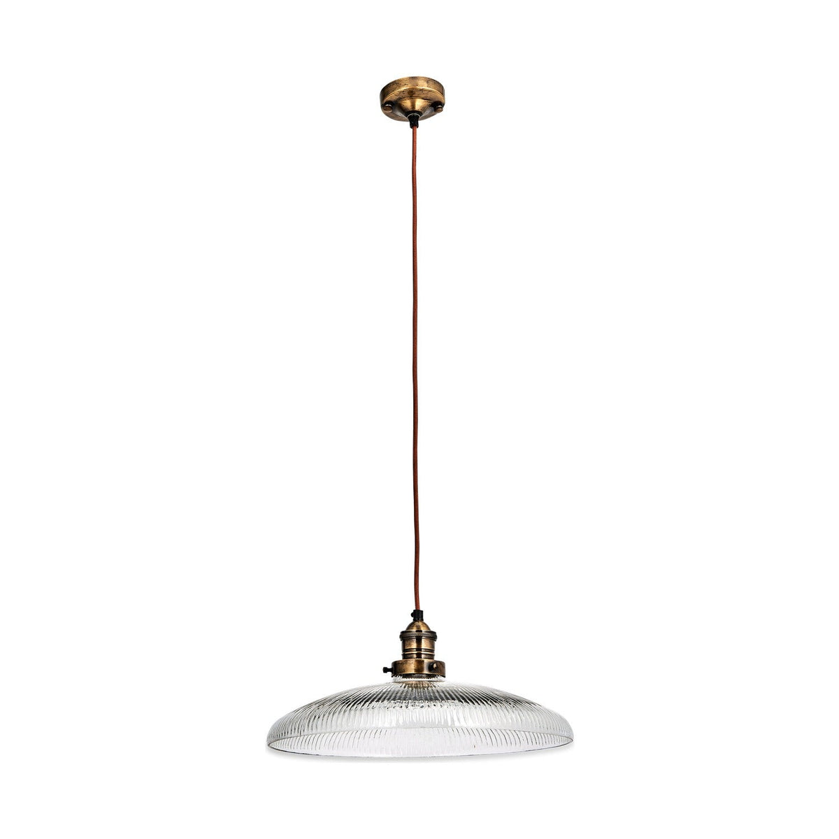 Zowie Large Glass Pendant Light - Antique Brass