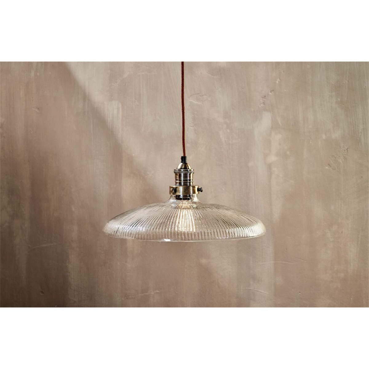Zowie Large Glass Pendant Light - Antique Brass