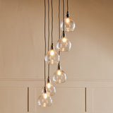 Ziva 6 Light Glass Cluster Pendant Light - Clear