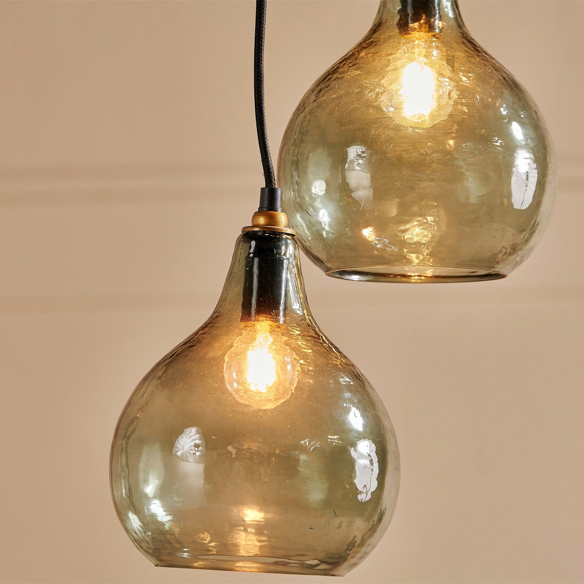 Ziva 6 Light Glass Cluster Pendant Light - Green Smoke