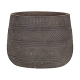 Zadie Etched Ceramic Planter - Grey - Set of 2