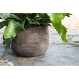 Zadie Etched Ceramic Planter - Grey - Set of 2