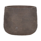 Zadie Etched Ceramic Planter - Grey - Set of 2