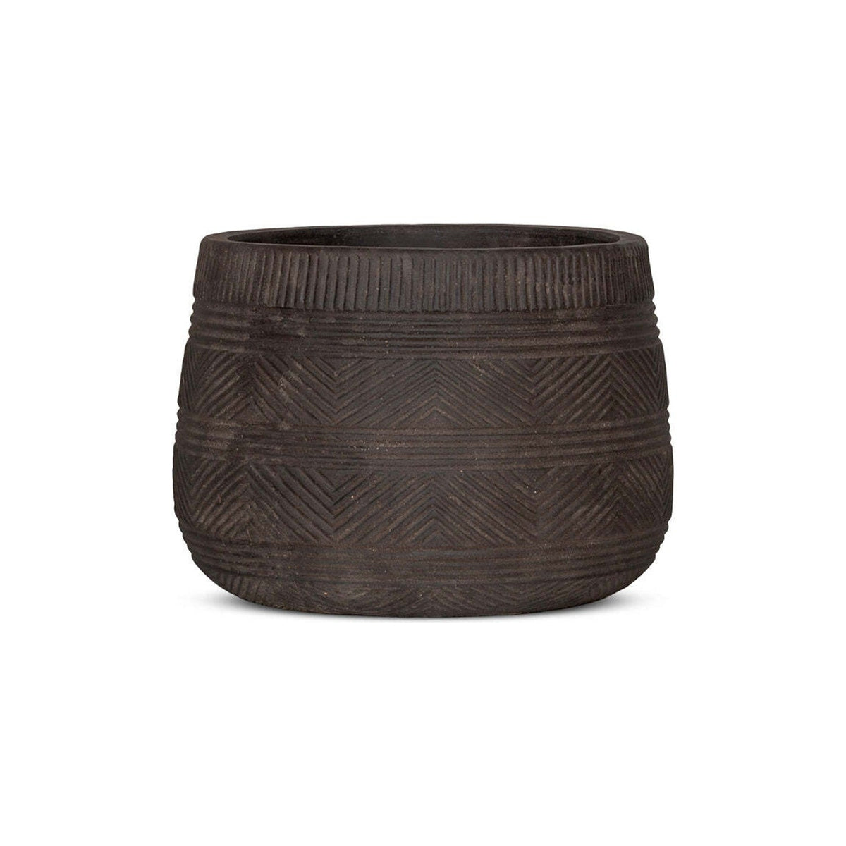 Zadie Large Etched Ceramic Planter - Grey