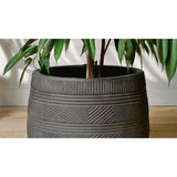 Zadie Large Etched Ceramic Planter - Grey