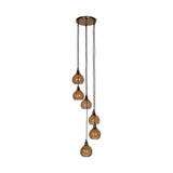 Ziva 6 Light Cluster Pendant Light - Light Smoke Brown