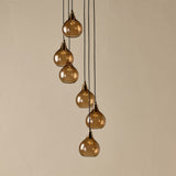 Ziva 6 Light Cluster Pendant Light - Light Smoke Brown