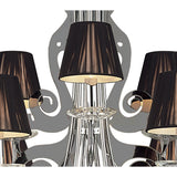 Acanto 84cm 9 Light Chandelier - Chrome With Black Shades