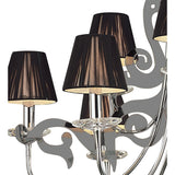 Acanto 84cm 9 Light Chandelier - Chrome With Black Shades