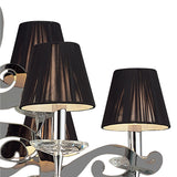 Acanto 84cm 9 Light Chandelier - Chrome With Black Shades