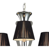 Acanto 48cm 3 Light Chandelier - Chrome With Black Shades