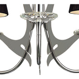Acanto 48cm 3 Light Chandelier - Chrome With Black Shades