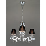 Acanto 48cm 3 Light Chandelier - Chrome With Black Shades