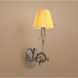 Acanto 1 Light Wall Lamp With Switch - Brass With Amber Cream Shade