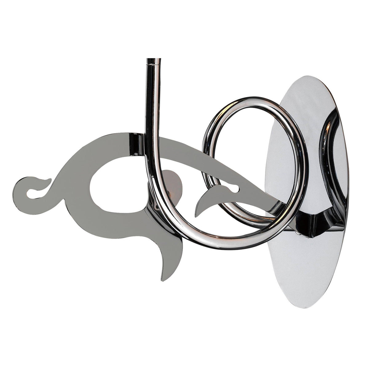 Acanto 1 Light Wall Lamp - Chrome With Black Shade