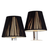 Acanto 2 Light Wall Lamp - Chrome With Black Shades