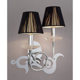 Acanto 2 Light Wall Lamp With Switch - Chrome With Black Shades