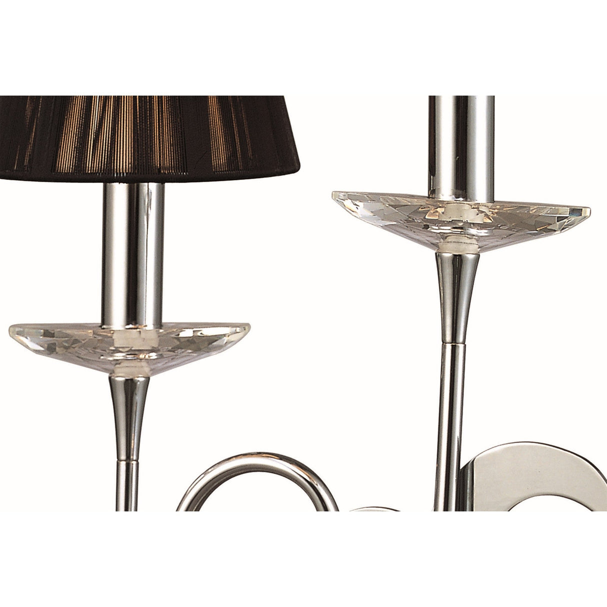 Acanto 2 Light Table Lamp - Polished Chrome With Black Shades