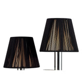 Acanto 2 Light Table Lamp - Polished Chrome With Black Shades