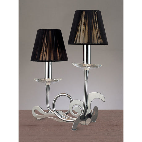 Acanto 2 Light Table Lamp - Polished Chrome With Black Shades