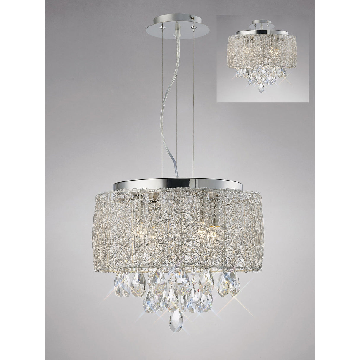 Adeline 40cm 4 Light Crystal Chandelier - Polished Chrome