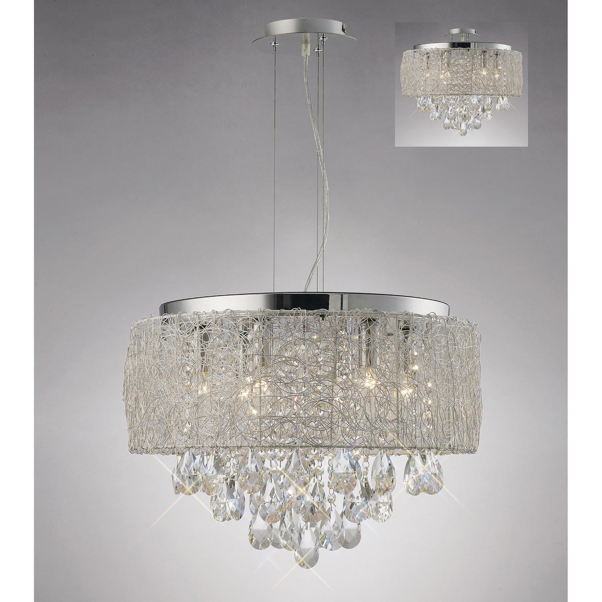 Adeline 50cm 6 Light Crystal Chandelier - Polished Chrome