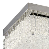 Aiden Large Square LED Glass Flush Ceiling Light 4200K 21W - Polished Chrome