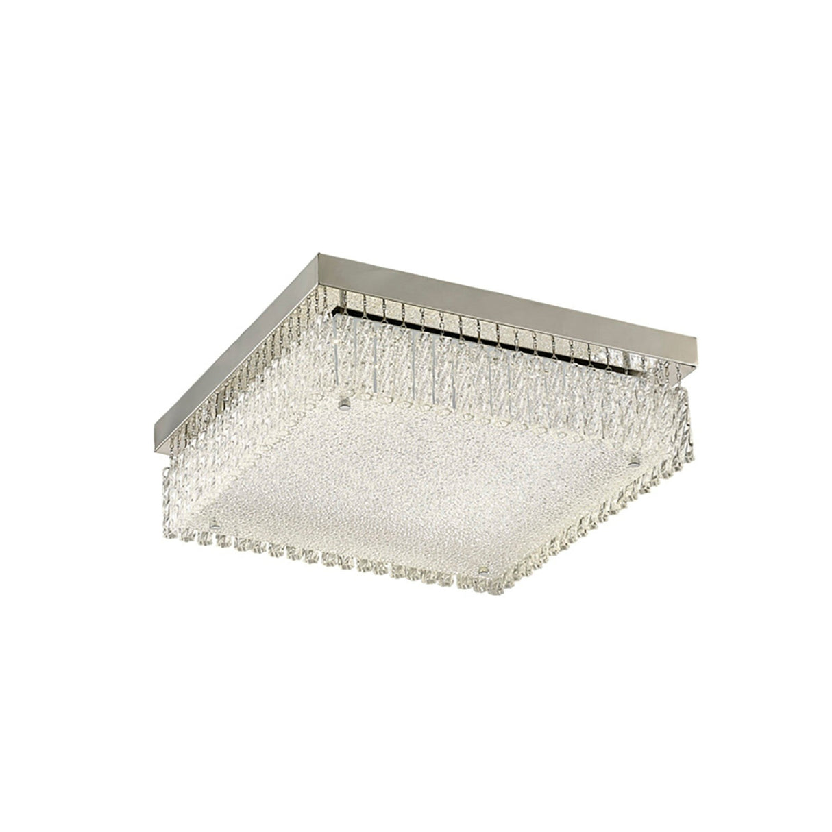 Aiden Large Square LED Glass Flush Ceiling Light 4200K 21W - Polished Chrome