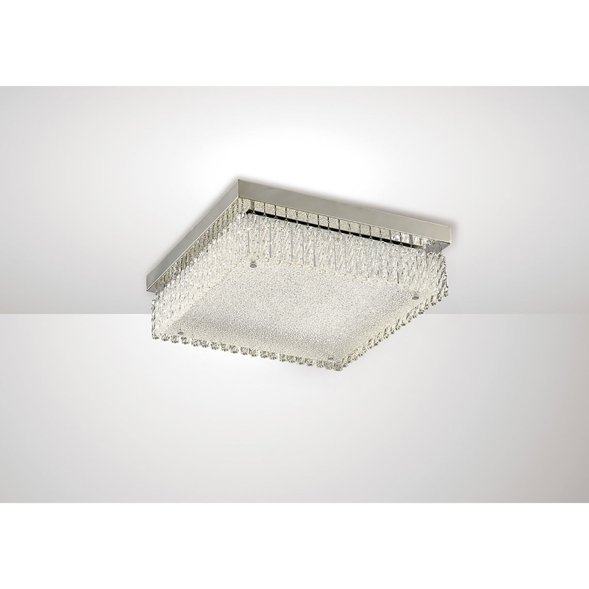 Aiden Large Square LED Glass Flush Ceiling Light 4200K 21W - Polished Chrome