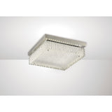 Aiden Large Square LED Glass Flush Ceiling Light 4200K 21W - Polished Chrome