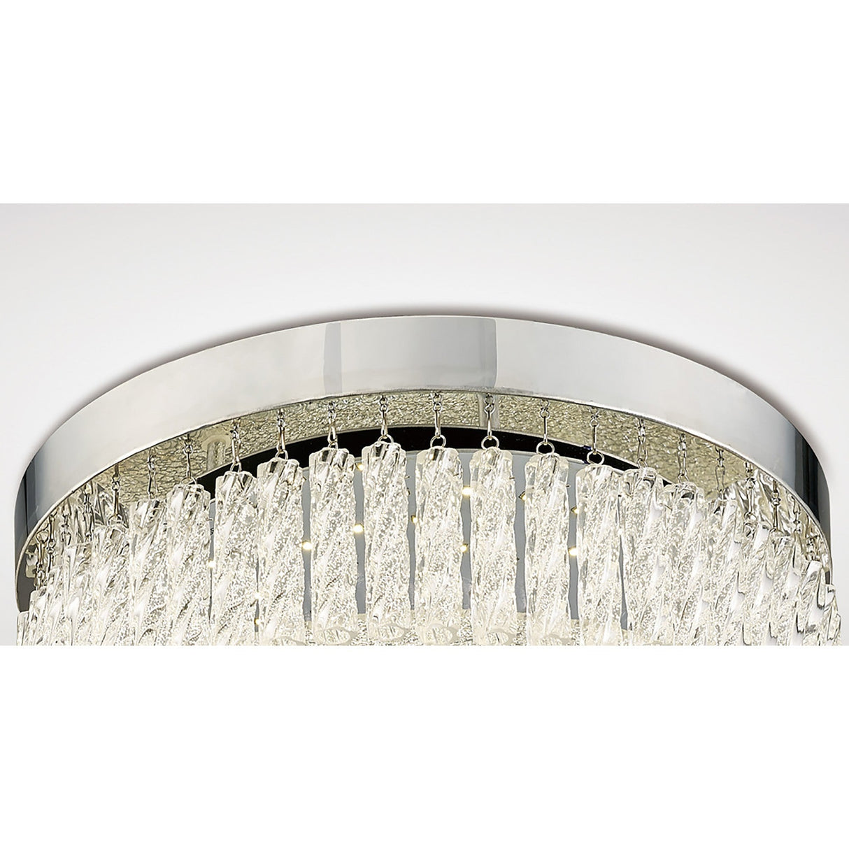 Aiden Small LED Glass Flush Ceiling Light 4200K 18W - Polished Chrome