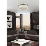 Aiden Small LED Glass Flush Ceiling Light 4200K 18W - Polished Chrome