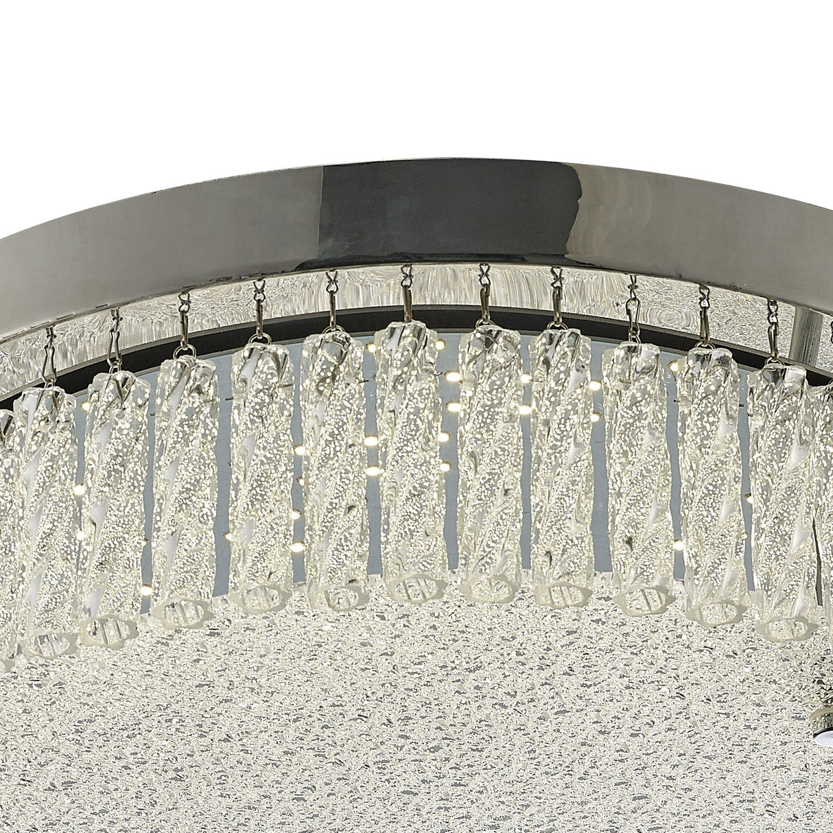 Aiden Large Round LED Glass Flush Ceiling Light 4200K 21W - Polished Chrome