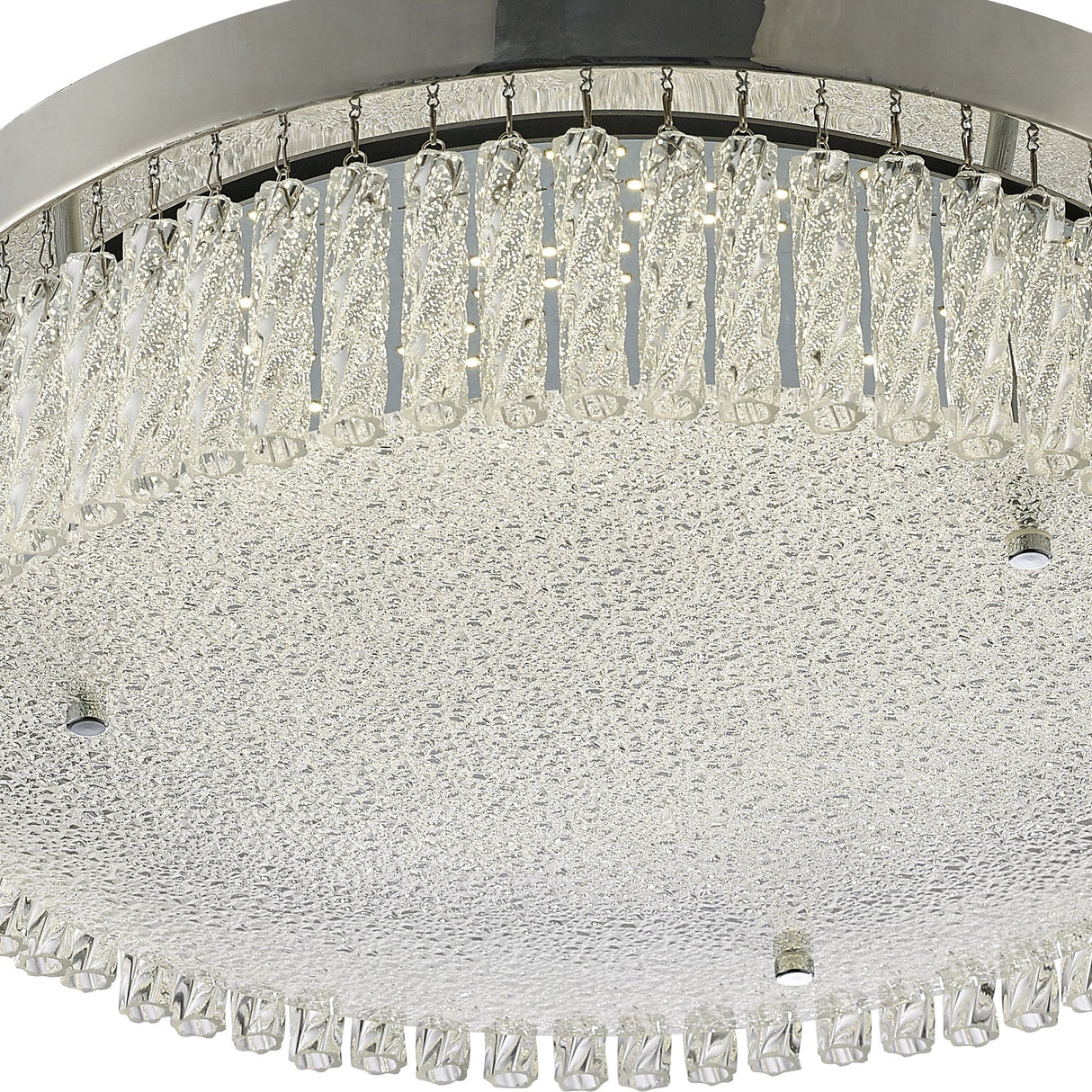Aiden Large Round LED Glass Flush Ceiling Light 4200K 21W - Polished Chrome