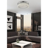 Aiden Large Round LED Glass Flush Ceiling Light 4200K 21W - Polished Chrome